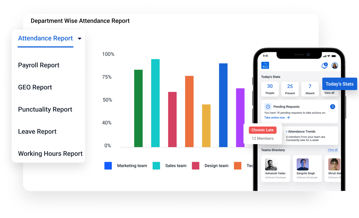 Team Wise Attendance Reports